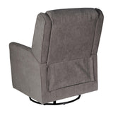 EMMA + OLIVER Mari Manual Glider Rocking Recliner, Traditional Recliner with 360 Degree Swivel, for Living Room, Bedroom, or Nursery, Fabric Upholstered, Dark Gray EMMA + OLIVER