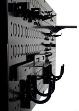 Wall Control Pegboard Rack Horizontal Metal Pegboard Garage Tool Storage Pack - Two 32-Inch Wide x 16-Inch Tall Easy To Install Peg Boards (Black) Wall Control