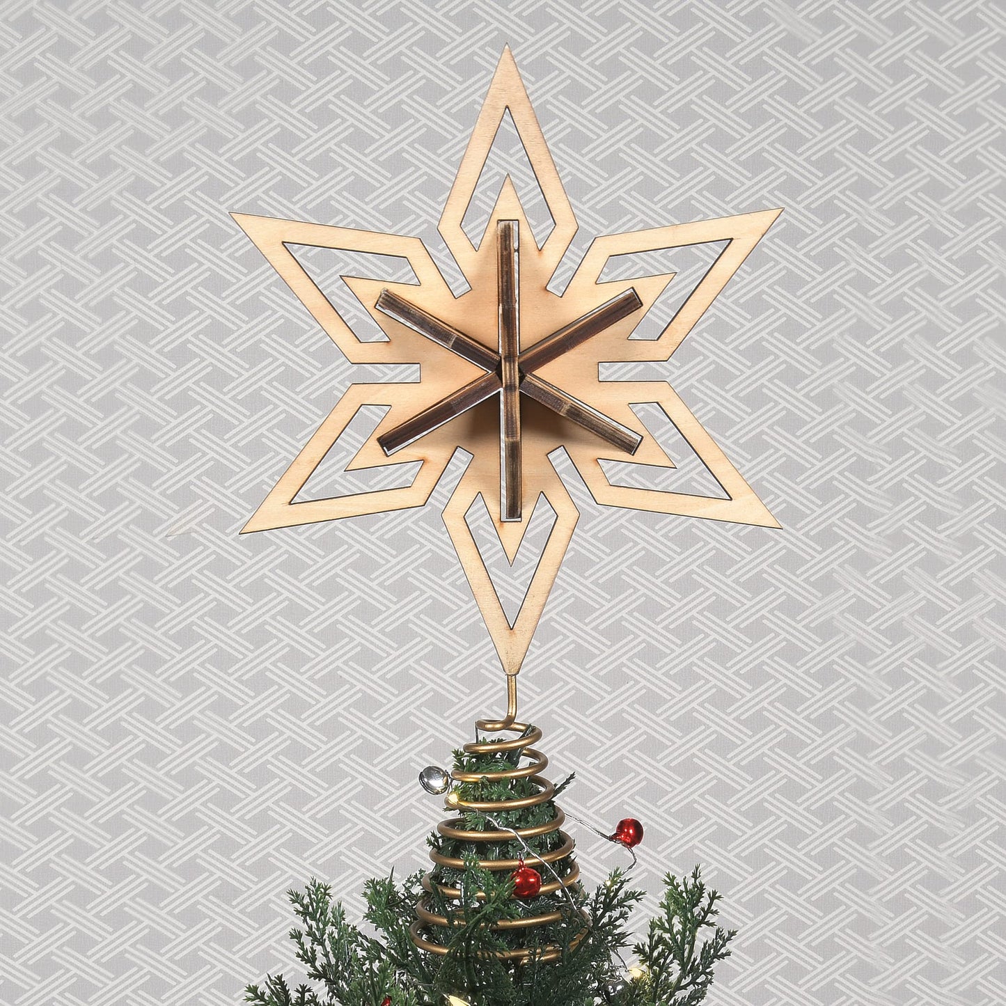 Department 56 Flourish Star Christmas Tree Topper, 11.25 Inch, Brown