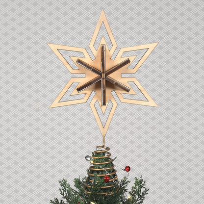 Department 56 Flourish Star Christmas Tree Topper, 11.25 Inch, Brown