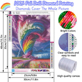 Rainbow Storm Diamond Painting Kits for Adults, 5D Diamond Art Painting by Numbers Kits, DIY Rainbow Storm Diamond Art Kits, Full Round Drill Diamond Paintings for Adults for Home Wall Decor, 12x16in GUMITOON