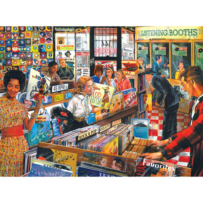 RoseArt - Back to The Past Record Store - 750 Piece Jigsaw Puzzle