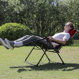 Colegence Oversized Padded Zero Gravity Lounge Chair, Foldable Patio Anti Gravity Reclining Chairs Folding Lawn Recliner with Cup Holder for Yard, Camping, Outdoor, Support 350 LBS, Burgundy Colegence
