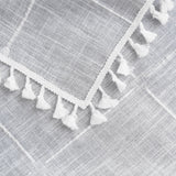 Oubonun Cotton Linen Rectangular Table Cloth, Wrinkle Resistant, Waterproof Tablecloth, Washable Farmhouse Table Cover with Tassels for Kitchen Dining Party, 55''x70'', 4-6 Seats, Grey Oubonun