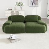 YESER Modular Sectional Sofa Boneless Couch Corduroy Cloud Couch, Modern Deep Seat Sectional Couches for Living Room, 82" Loveseat Apartment Sofa Small Couches for Small Spaces, No Assembly(Green) YESER