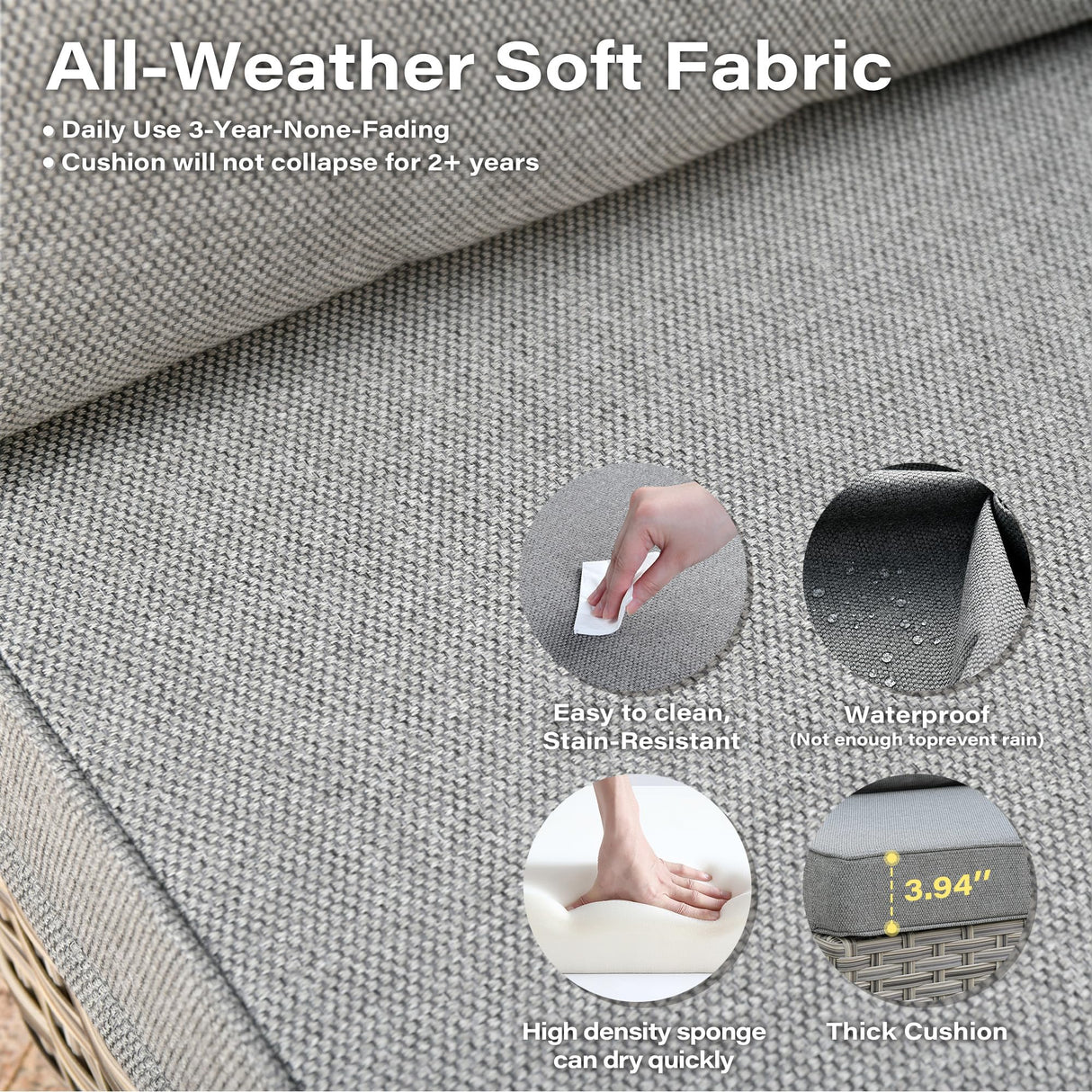 11 Pieces Outdoor Sectional Patio Furniture Set with 54" Fire Pit,Wicker Conversation Sets Rattan L Shaped Couch Swivel Rocking Chairs,Modular Outdoor Sofa for Porch Balcony Backyard Dark Grey ORMONO