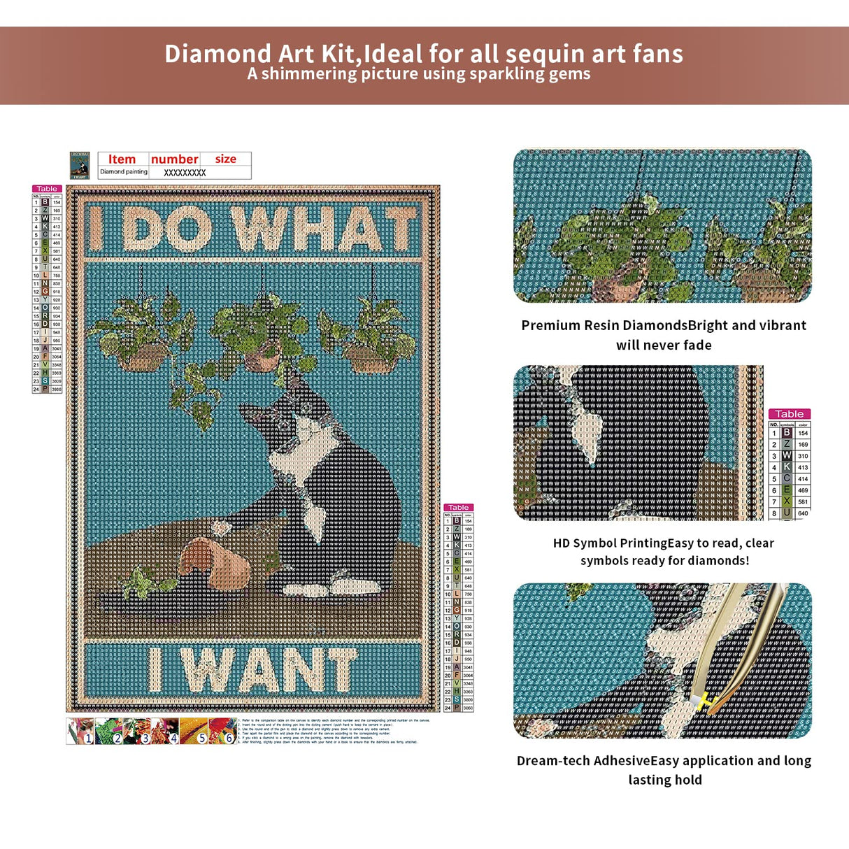 FORLAND Cat Diamond Painting Kits for Adults Beginners - 5D DIY Full Drill Diamond Kits Painting Crafts for Home Wall Decor, Diamond Art Kits,12x16inch (cat 3) FORLAND