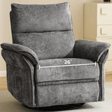 Rhevoy Oversized Power Recliner Chair Swivel Glider with Massage and Heat, Rocker Nursery Recliner for Adults with Adjustable Headrest, 26" Extra Wide Nursery Chair with Overstuffed Armrest, Dark Grey Rhevoy