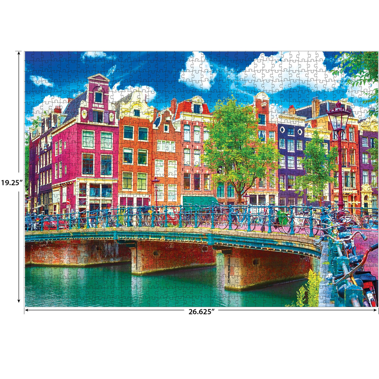 RoseArt - Kodak Premium - Colorful Waterfront Buildings, Amsterdam - 1000 Piece Jigsaw Puzzle for Adults RoseArt