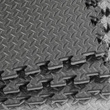 Xspec 1" Extra Thick 48 sq ft Reversible EVA Gym Foam Floor Mat Tiles (24" x 24"), Steel Pattern, 12 pcs, Black & Grey Xspec