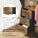 AFLUI Dresser for Bedroom with Hanging Rack, 3 Drawers Dresser for Bedroom - Rustic Brown AFLUI