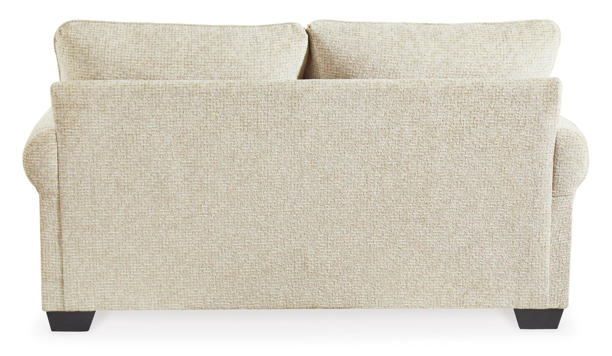 Signature Design by Ashley Monaghan Vintage Loveseat with Accent Pillows, Reversible Cushions and Rolled Arms, Beige Signature Design by Ashley