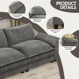 Homall 80" Modular Sectional Sofa, Loveseat Sofa Couch with Double-Layer Cushion, DIY Combination Chenille Deep 2-Seat Cloud Couch for Living Room, Apartment (Loveseat Sofa, Grey) Homall