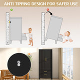 GAIOUS Steel Armoire Wardrobe Closet, 71" Metal Clothing Storage Cabinets with 2 Doors, 1 Adjustable Shelf and 2 Drawers, Metal Wardrobe Cabinet with Hanging Rod for Bedroom, Gym, Cloak Room (Black) GAIOUS