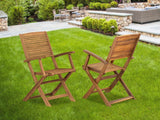 East West Furniture BHDCANA Hayward Outdoor Dining Folding Arm Chairs-Acacia Wood, Set of 2, Natural Oil East West Furniture