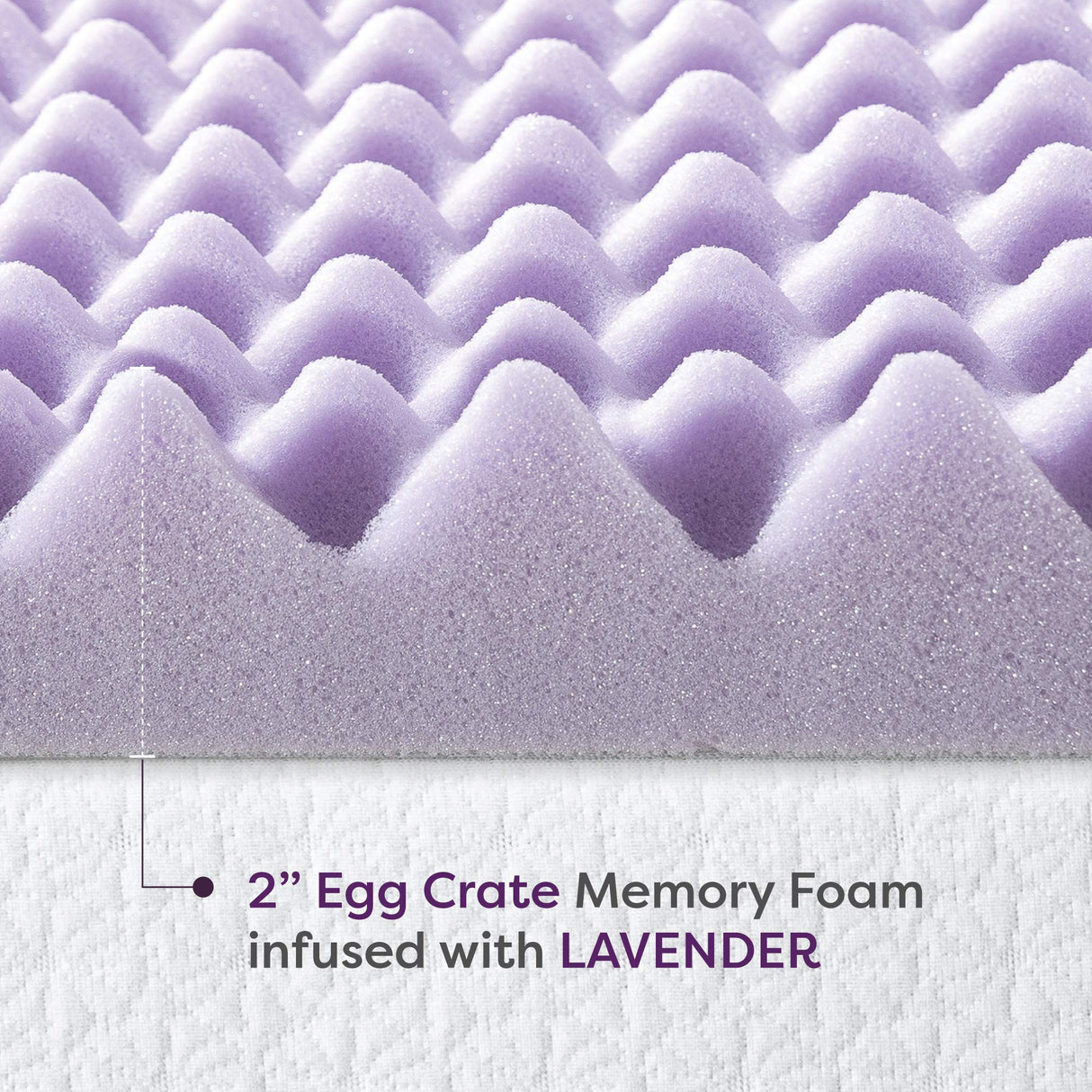Best Price Mattress 2 Inch Egg Crate Memory Foam Mattress Topper with Soothing Lavender Infusion, CertiPUR-US Certified, Dorm Essentials, Full Best Price Mattress