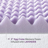 Best Price Mattress 2 Inch Egg Crate Memory Foam Mattress Topper with Soothing Lavender Infusion, CertiPUR-US Certified, Dorm Essentials, Full Best Price Mattress