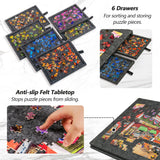 Lavievert Tilting Puzzle Board with 2-in-1 Designed Stand & Cover, Super Lightweight Felt Puzzle Plateau with 6 Drawers for Adults and Kids, Portable Jigsaw Puzzle Table for Games Up to 1000 Pieces LAVIEVERT