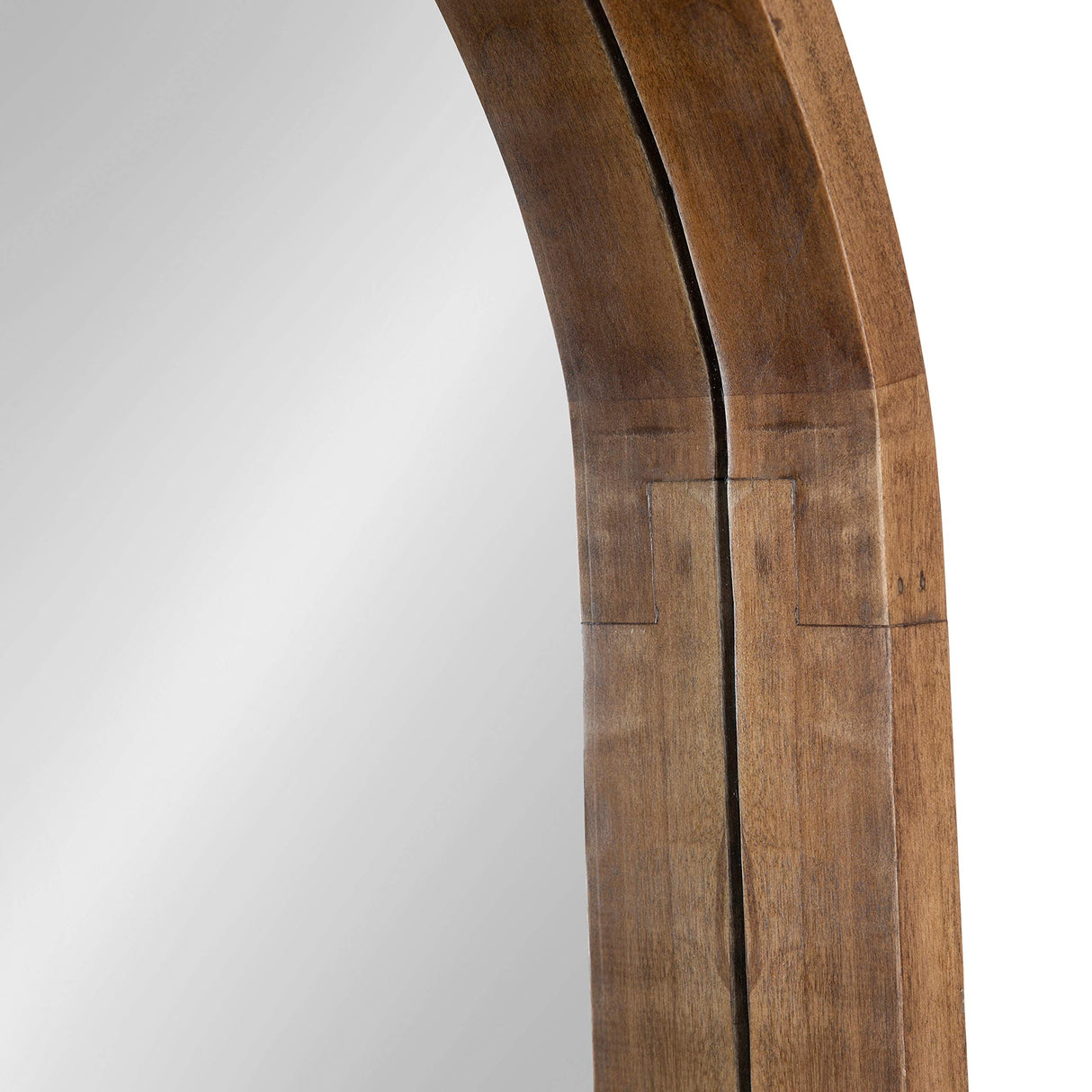 Kate and Laurel Hutton Rustic Modern Farmhouse Arch Mirror, 24" x 36", Natural Wood Finish Kate and Laurel