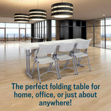 Seminar Folding Table by National Public Seating – 18x72 Portable, Heavy-Duty Foldable Table Indoor/Outdoor Table for Office, Conferences & Training Rooms – Lightweight & Durable, Speckled Gray National Public Seating