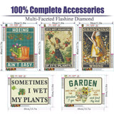 5 Pack of Diamond Art Kits for Adults,Funny Garden sign Diamond Painting kit Diamond Art Paintings Kit for Beginner Diamond Painting Kits for adults DIY Gem Art and Crafts for Home Wall Decor 12x16 in AIBOERL