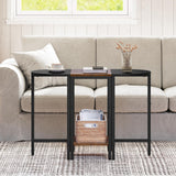 YATINEY Nesting Coffee Tables, End Tables Set of 3, Industrial Small Stacking Side Table, Wooden Nesting Tables, Multiple Combination Options, for Living Room, Office, Rustic Brown and Black ET33BR YATINEY