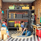 Heavy Duty Storage Shelves, 51.2"W Metal Garage Shelving Units, Durable Adjustable Steel Utility Shelf for Home Commercial Industrial Warehouse Storage Organization Utility Shelving Units, Black PRESTELION