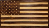 Carved American Flag Hidden Gun Storage Safe - American Flag Concealed Gun Storage Cabinet by Bellewood Designs (Red Mahogany) Bellewood Designs