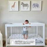 Delta Children James Acrylic 4-in-1 Convertible Crib - Greenguard Gold Certified, Midnight Grey/Acorn Delta Children
