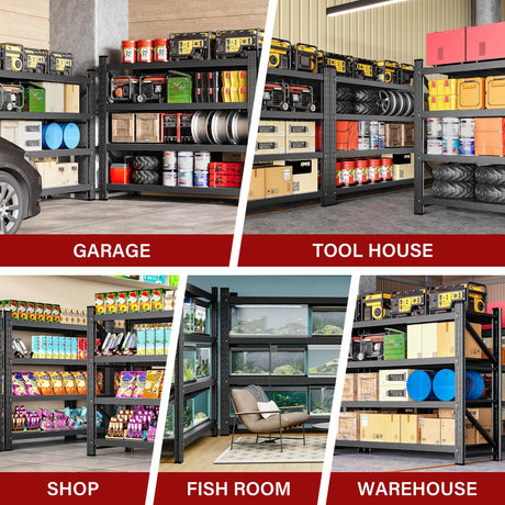 48" Wide Heavy Duty Garage Shelving Units,3000LBS 24 Deep Storage Shelves,Metal Garage Shelves,Large Storage Rack,Steel Shelf,Industrial Shelving for Shop,Warehouse,Basement,48" W x 24" D x 70" H SISESOL
