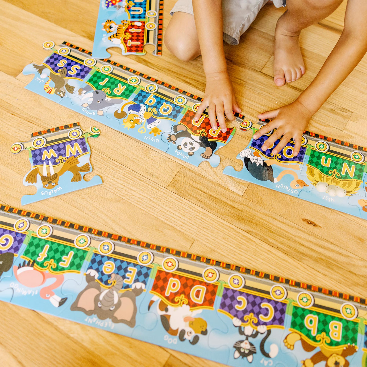 Melissa & Doug Alphabet Express Jumbo Jigsaw Floor Puzzle (27 pcs, 10 feet long) - FSC Certified Melissa & Doug