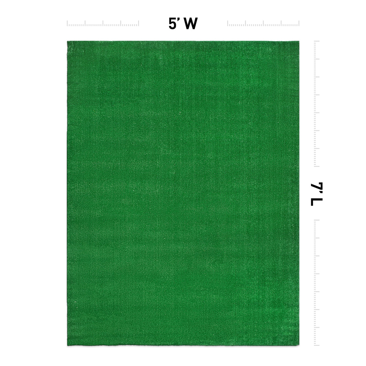 Rugshop Artificial Turf Solid Grass for Backyard, Garden, Patio, Balcony, Garage, Deck Indoor Outdoor Area Rug 5' x 7' Green Rugshop