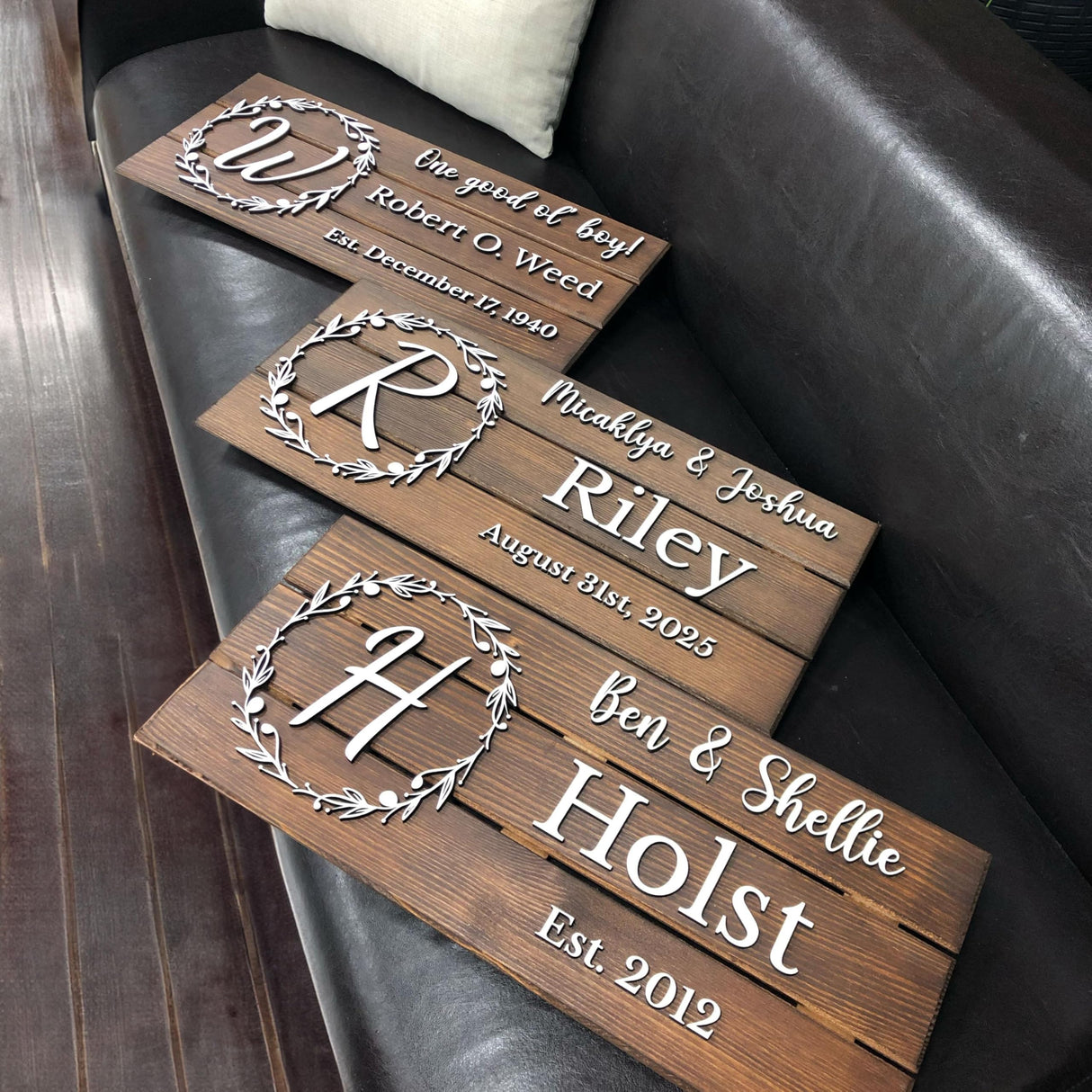 Personalized Wooden Monogram Family Sign with Couples Names, Custom Name Sign, Unique Wedding Gift for Couples, Rustic Established Date Plaque, Anniversary Gifts for Wife or Husband Gifts aydan's unique finds