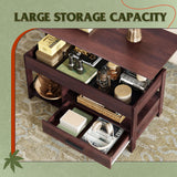 WLIVE Coffee Table, 39" Lift Top Coffee Table with Hidden Compartment and Sorage Drawers for Living Room,Espresso WLIVE