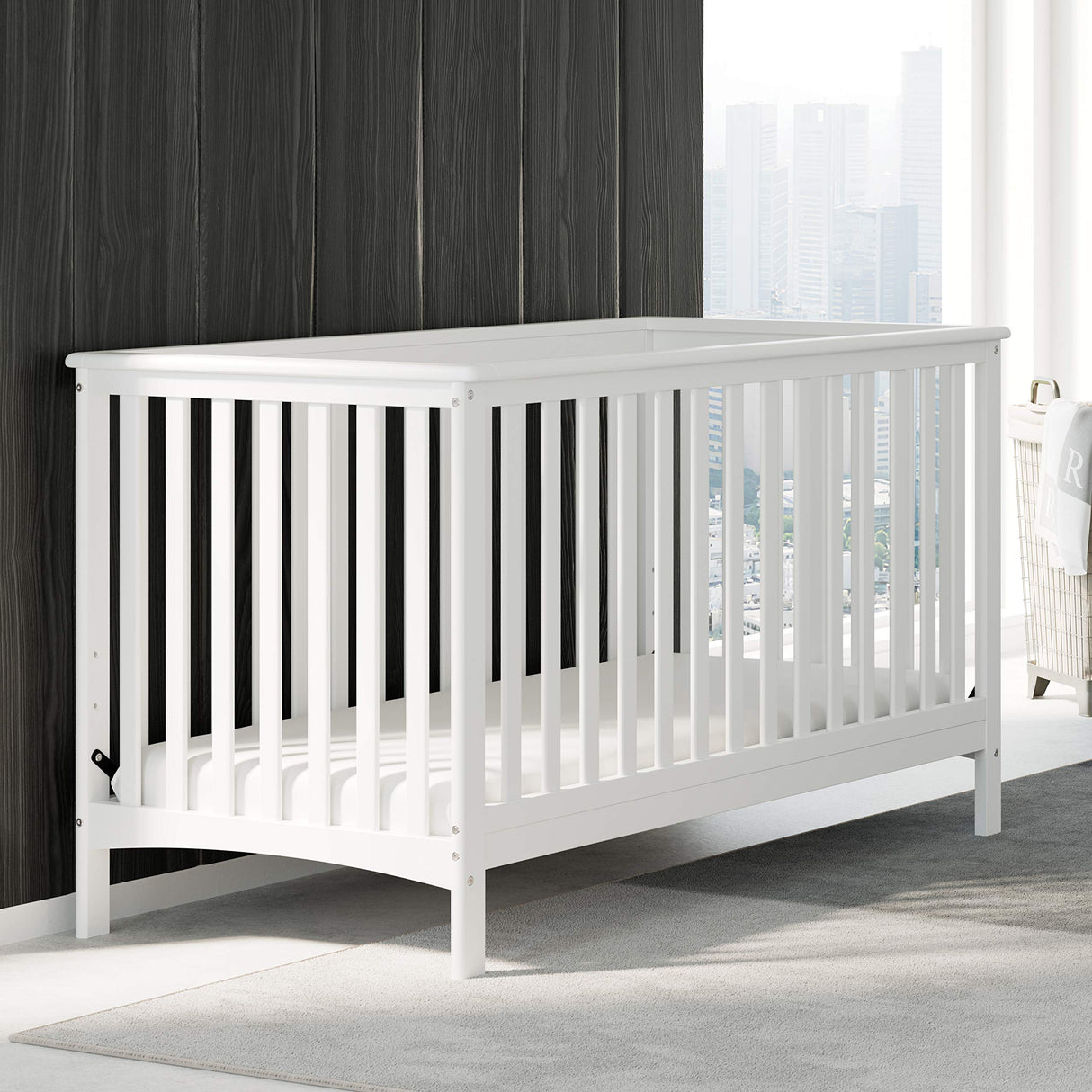 Storkcraft Hillcrest 4-in-1 Convertible Crib (White) - Converts to Daybed, Toddler Bed, and Full-Size Bed, Fits Standard Full-Size Crib Mattress, Adjustable Mattress Support Base Storkcraft