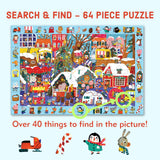 Mudpuppy Christmas Market – 64 Piece Search & Find Jigsaw Puzzle Featuring Festive Critters Shopping Around The Christmas Market and Over 40 Hidden Images to Find Mudpuppy