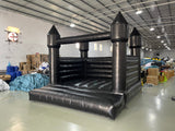Black Inflatable Bounce House for Outdoor Backyard Wedding Decor with Blower PVC Inflatable Jumper Bouncy Castle House for Kids Bouncy Castle Jumping Bed for Party, 13ft x 11.5ft x 10ft awesmflate