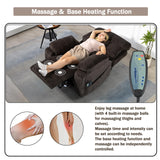 JIKFRIMA 4 OKIN Motor Power Lift Recliner Chair for Elderly Adults Extra Large Lay Flat Recliners with Massage Heat, Adjustable Head-Back-Lumbar-Leg-Support, Extended Footrest, 2 Cup Holders JIKFRIMA