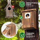 2 Pack Bird Houses for Outside with Metal Predator Guard for Bluebird Wren Swallow Finch, Carbonized Wooden Nesting Boxes for Outdoor, Sturdy Bird House,Easy to Clean UUMENHA