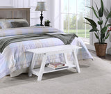 Roundhill Furniture Elyz Bench, White Roundhill Furniture