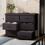 GcdPai Dresser with 6 Fabric Drawer Stand Desktop Sturdy Metal Plastic Support Tube Cube Storage Cabinet for Bedroom Organization Dorm Front Hall Entryway GcdPai