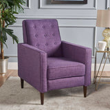 THINK 30 Mid-Century Fabric Rocker Recliner Chair with Tufted Design, Adjustable Single Recliner Sofa with Thicker Seat Cushion with Pocket for Living Room Bedroom Apartment (Purple Style1) THINK 30