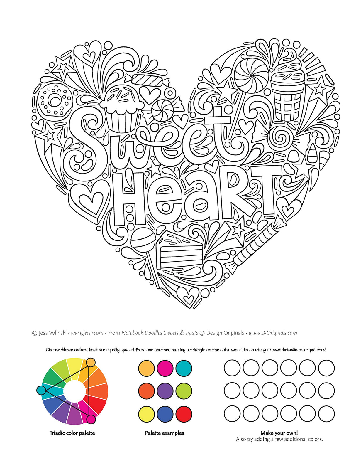 Notebook Doodles Sweets & Treats: Coloring & Activity Book (Design Originals) 32 Scrumptious Designs; Beginner-Friendly Empowering Art Activities for Tweens, on Extra-Thick Perforated Pages Design Originals