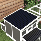 PawHut Wooden Chicken Coop with Nesting Box, Outdoor Poultry Cage or Rabbit Hutch for 6 Chickens with Pull Out Tray, Run, Perches, Ramp, Windows for Duck, Hen, Small Animals, Dark Gray PawHut