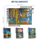 4 Pack Diamond Art Kits for Adults, 5D Full Drill Landscape Diamond Painting Kits for Beginners, Forest Mountain Starry Sky Gem Art and Crafts Home Wall Decor 12 X 16 inch Ninonly