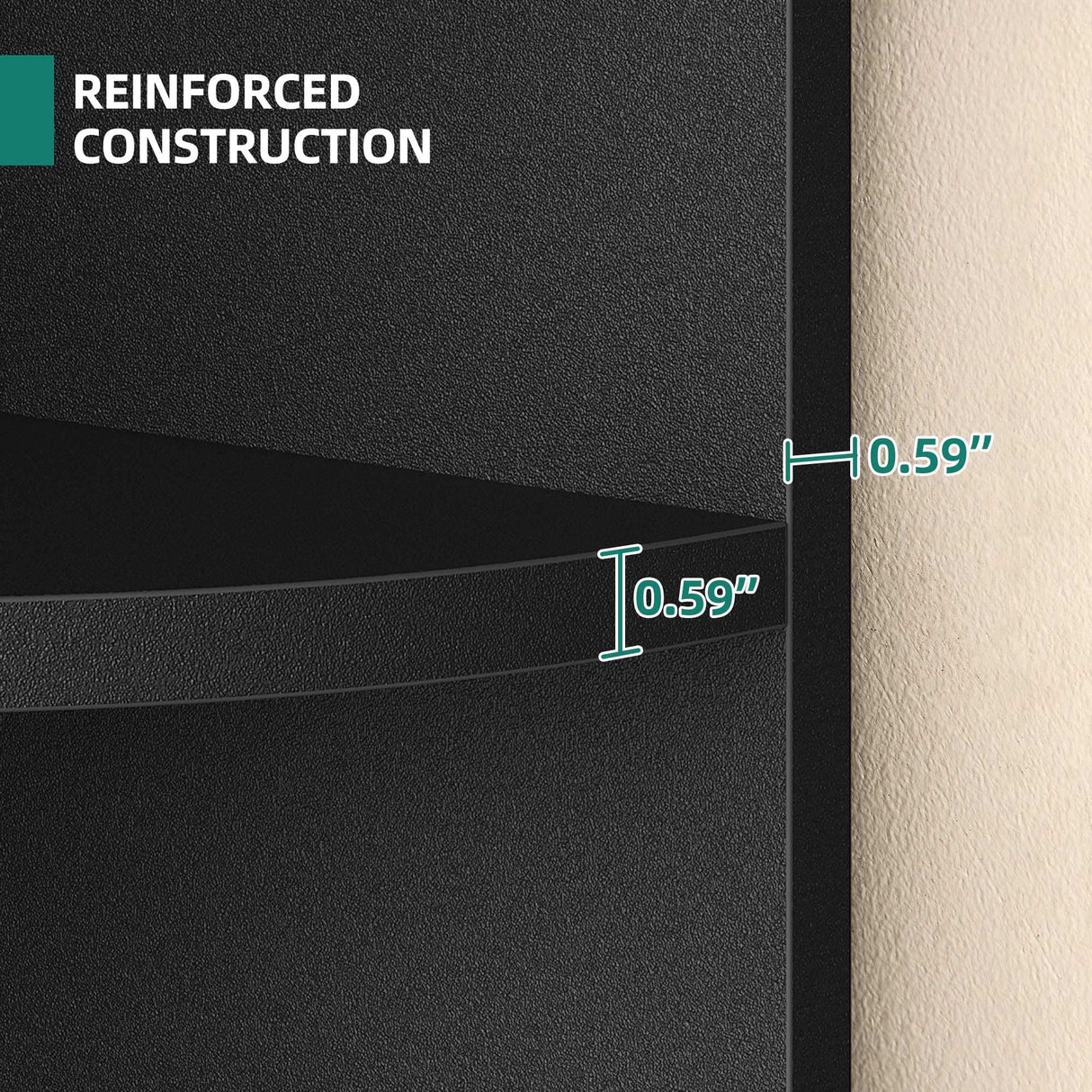 YITAHOME 5-Tier Black Corner Bookshelf - Modern Free Standing Display Bookcase YITAHOME