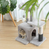 Pesofer Cat Tree, Small Cat Condo with Sisal Scratching Post and Massage Post Light Gray Pesofer