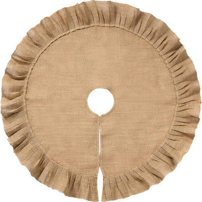 Tatuo 31 Inch Christmas Tree Skirt Decorations Linen Burlap Tree Skirt Round Xmas Cover for Christmas Party Mat Fall Indoor Clearance Outdoor Holiday Family Winter Home Decorations (Linen Color)