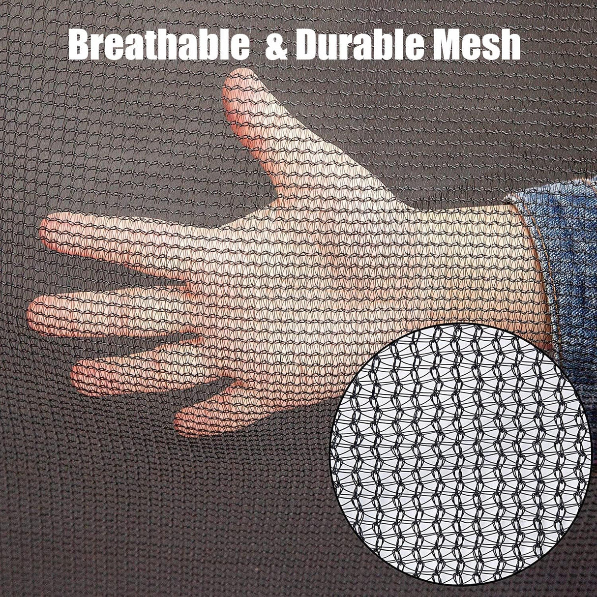 Cliselda 12 ft Trampoline Net Replacement with 6 Poles, 12 Foot Trampoline Netting Replacement, Safety Net for Round Frame Trampoline Enclosure Kit Cliselda