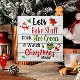 Blulu Christmas Hanging Wooden Sign Christmas Coffee Wall Decor Wood Christmas Tree Ornament Candy Door Sign Xmas Hanging Wood Sign for Christmas Holiday Kitchen Home Coffee Party Decoration (Wood) Blulu